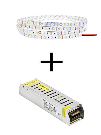 CATA 10 Çipli  İç Mekan Beyaz Renk 15 Metre Şerit Led Işık + 17 Amper Led Trafosu