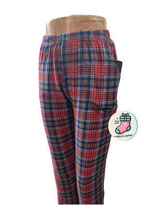 Lüx Unisex Mikro Süet Cepli Pijama Altı Tek Alt CS2 - Çorap Hediyeli.