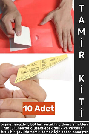 Yüksek Kaliteli Yapışkan Şişme Havuz Simit Yatak Bot Su Altı Şişme Ürün Onarım Tamir Yama Kit 10 Adt