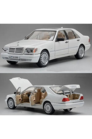 Mercedes Benz S320L Beyaz Diecast Model Araba Mercedes Benz W140 320SEL Makam Arabası Koleksiyonluk