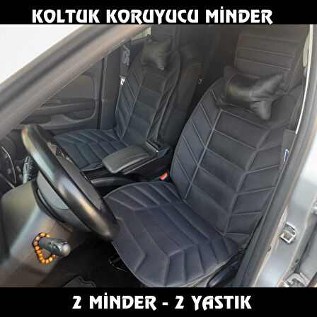 3 (E90) 2006koltuk uyumlu 2li minder ve 2 adet yastık- Siyah kalın süngerli
