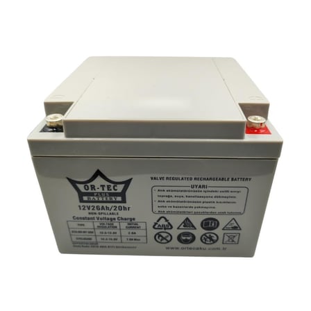 Ortec 12V 26Ah Bakımsız Kuru UPS Aküsü