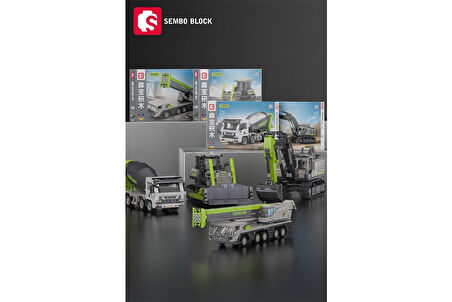 Sembo Block Zoomlion Lisanslı Buldozer 568 Parça Yapı Blokları LEGO ile Uyumlu (705115)