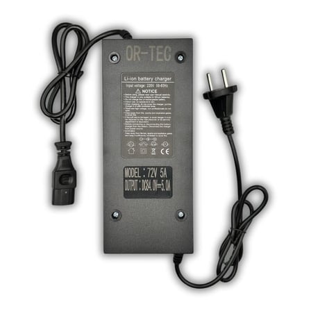 Ortec 72V 20AH LiFePO4 Bluetooth Özellikli - 72V 5A Li-Ion ve LiFePO4 Akü Şarj Cihazı Seti 