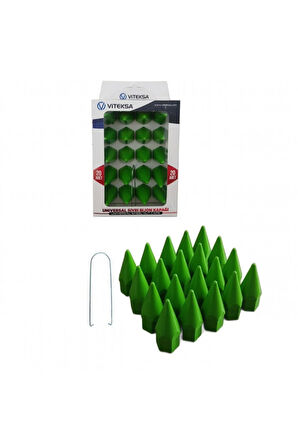 Viteksa Bijon Kapağı Sivri 19mm Yeşil 20li Set