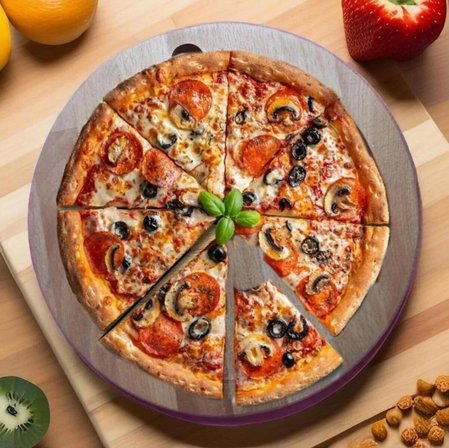 2 Adet 29 Cm Ahşap Pizza Servis Sunum Tabağı (İ̇Ç Çap 24 Cm) Küçük Ve Orta Boy Pizzalar İçin Nihale
