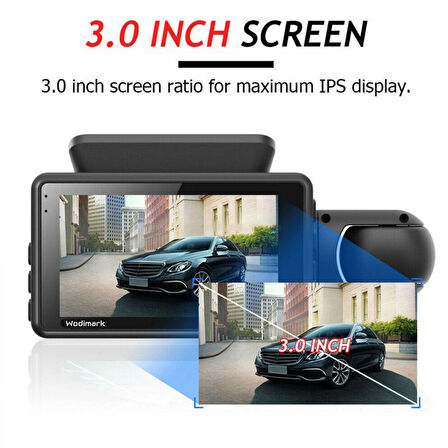 Wodimark A68 Full HD 1080P Araç Kamerası – Çift Lensli, Gece Görüşlü, G-Sensörlü, 360° Dönen Dashcam, 32GB Hafıza Desteği, USB & HDMI