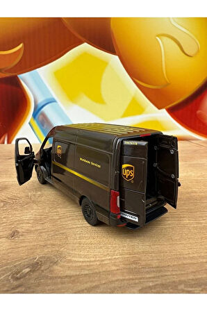 Mercedes Sprinter Kargo Arabası Ups Metal Açılabilir Kapılı Çekbırak Diecast Model Araba 12 CM
