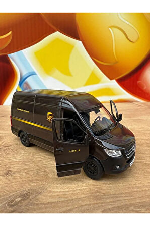 Mercedes Sprinter Kargo Arabası Ups Metal Açılabilir Kapılı Çekbırak Diecast Model Araba 12 CM