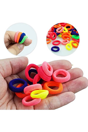 12'li Renkli 3 Cm Esnek Lastik Saç Tokası