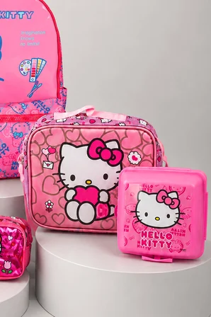  x Dekomus Hello Kitty Lisanslı İlkokul,Beslenme,Kalem Çantası,Matara Ve Beslenme Kabı Seti