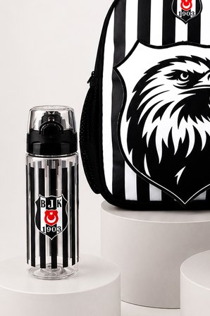 x Dekomus Lisanslı Beşiktaş Özel Tasarım 3D Kartal Küçük Boy Anaokul Çantası,Matara Ve Beslenme Kabı Seti