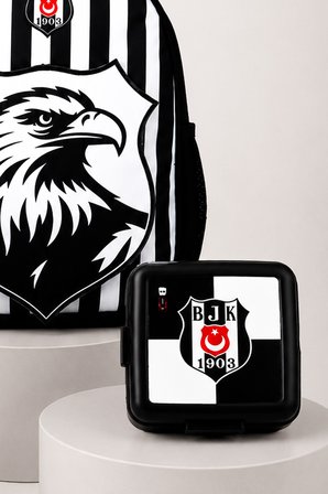 x Dekomus Lisanslı Beşiktaş Özel Tasarım 3D Kartal Küçük Boy Anaokul Çantası,Matara Ve Beslenme Kabı Seti