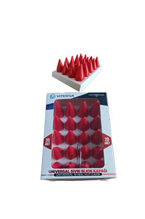 Viteksa Bijon Kapağı Sivri 19mm Kırmızı 20li Set