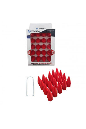 Viteksa Bijon Kapağı Sivri 19mm Kırmızı 20li Set