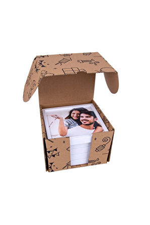 Yapışkanlı Sök-tak Beyaz Pola Çerçeveler - 3'lü Paket 14x14cm Masaüstü Ve Duvar Çerçevesi