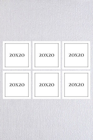 Beyaz Çerçeve Seti 6 Adet 20x20