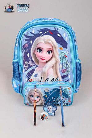 COOL GIRL LİSANSLI FROZEN ELSA OKUL ÇANTASI,KALEM ÇANTASI VE KIRTASİYE SETİ 