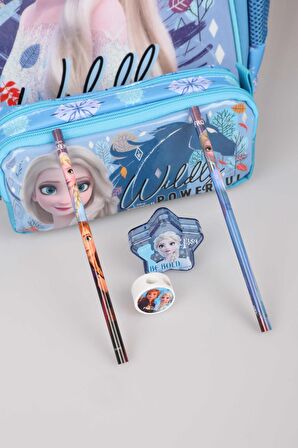 COOL GIRL LİSANSLI FROZEN ELSA OKUL ÇANTASI,KALEM ÇANTASI VE KIRTASİYE SETİ 