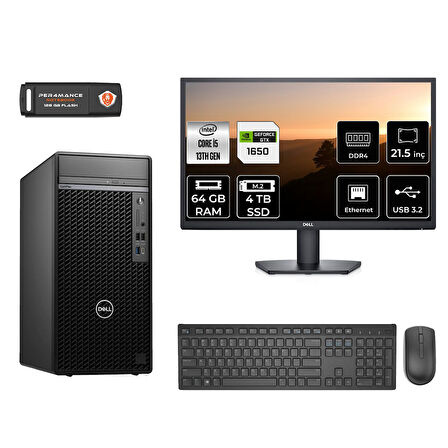 DELL OPTILEX 7010 MNO7010D650 i5 13500 64GB RAM 4TB SSD GTX1650 4GB 21.5" FDOS MASAÜSTÜ PC
