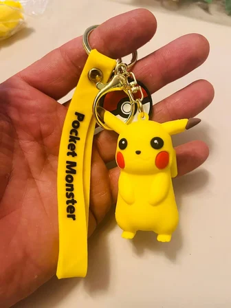 Pokemon Pikachu 3 Boyutlu Figür Anahtarlık  Anime Temalı Çanta & Araba Süsü