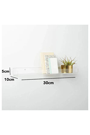 Duvar Raf ( Şeffaf 30cm x 10cm)
