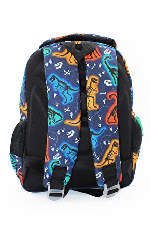 2 Gözlü Pop Dino Anaokulu Çantası - Erkek Çocuk Çanta Kreş Çantası - Dinozor Çanta