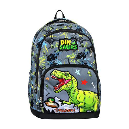 3 Göz Dinosaurs Okul Çantası + Termal Beslenme + Kalemlik + Anahtarlık + Suluk Dinozor Çanta