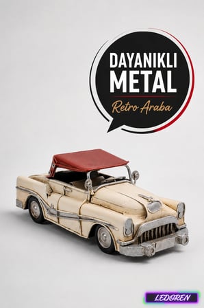 Dekoratif Metal Araba Nostaljik Model Hediyelik Ev Ofis Aksesuarı 0604E-112SS