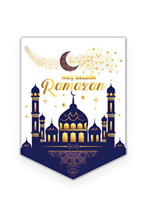 Kumaş Ramazan Banner Hoşgeldin Ramazan Flama - Hoşgeldin Ramazan Sarkıt - Ramazan Flama