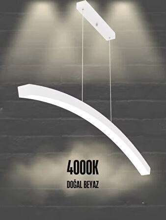 Luna ( Beyaz Kasa, Doğal Beyaz Işık ) Modern Sarkıt Led Avize
