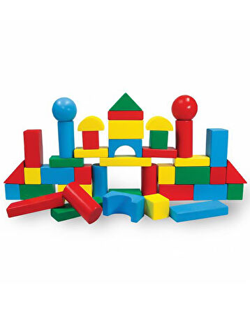 Woodoy Kovalı Ahşap Büyük Renkli Bloklar 60 Parça KR 015