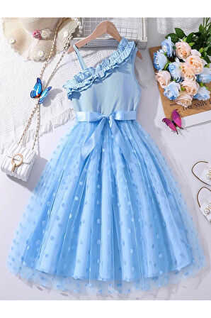 Varas Askılı Elbise - Mezuniyet Elbisesi - Kız Çocuk Abiye Gösteri Elbisesi