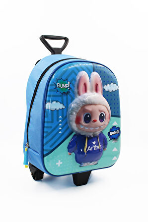 Bulut Labubu Çekçekli Anaokulu Çantası - Çocuk Çanta - Kreş Çantası - Labubu Çanta