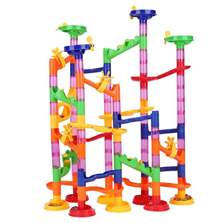 58 Parça Marble Run Ball Oyunu - Labirentteki Toplar - Maze Balls