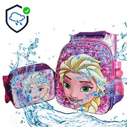 Mor Frozen Elsa Sırt Çantası + Beslenme - Elsa İlkokul Çantası Karlar Ülkesi Kız Çocuk Okul Çantası