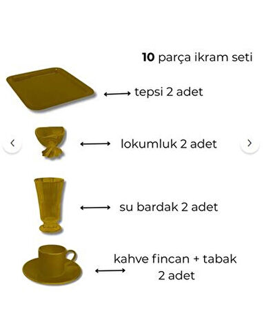REGNA HOME Fine Living Mocha Tepsili 10 Parça 2 Kişilik Special Set- Lokumluklu -kadehli