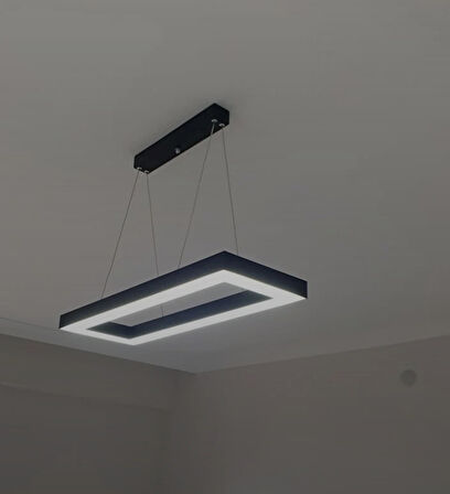 Mesıta ( Siyah Kasa, Beyaz Işık ) Ledli Modern Led Avize, Salon, Mutfak, Oturma Yatak Odası, Sarkıt