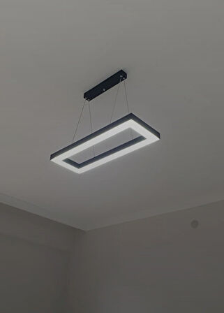 Mesıta ( Siyah Kasa, Beyaz Işık ) Ledli Modern Led Avize, Salon, Mutfak, Oturma Yatak Odası, Sarkıt