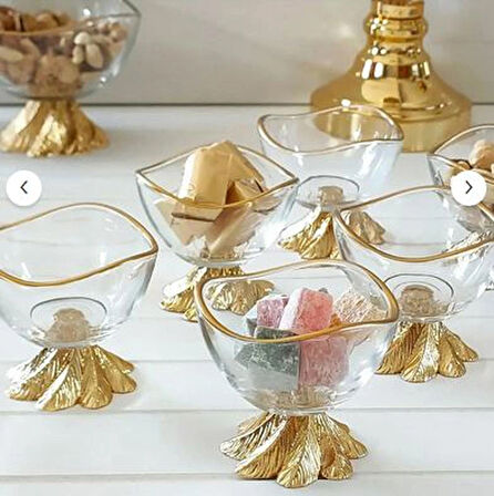 REGNA HOME Fine Living Grace 6 Parça Lüx Mini Kase - Lokumluk - Reçellik - Sosluk - Çerezlik -şekerlik