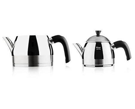 Hisar Optima Venüs İndüksiyon Tabanlı Midi Çelik Çaydanlık Siyah