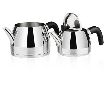 Hisar Optima Venüs İndüksiyon Tabanlı Midi Çelik Çaydanlık Siyah