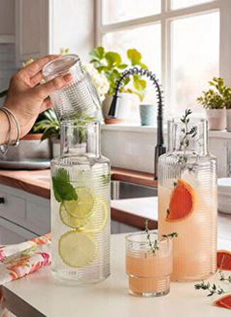 LA V Helen Karaf ve Kapaklı Bardak Seti 1200 cc