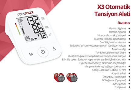 Medikalcim  X3 Üst Kol Tipi Otomatik Tansiyon Aleti 5 Yıl Garantili