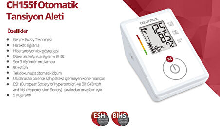 Medikalcim  CH155f Üst Kol Tipi Otomatik Tansiyon Aleti 2 Yıl Garantili