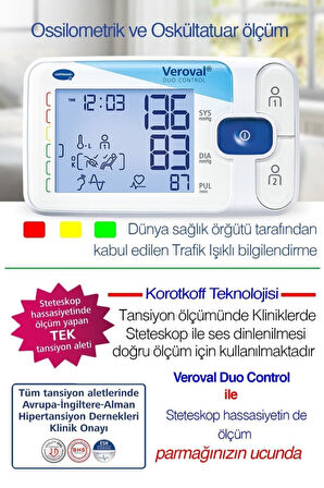 Medikalcim Tansiyon Aleti, Veroval Duo Control, Osilometrik Ve Oskültatuar Ölçüm