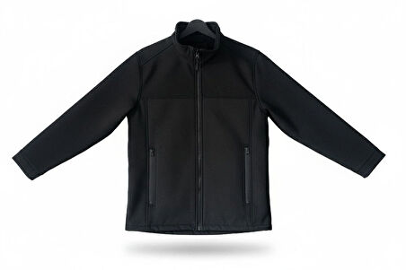 Erkek Siyah Fermuarlı Mont SOFTSHELL