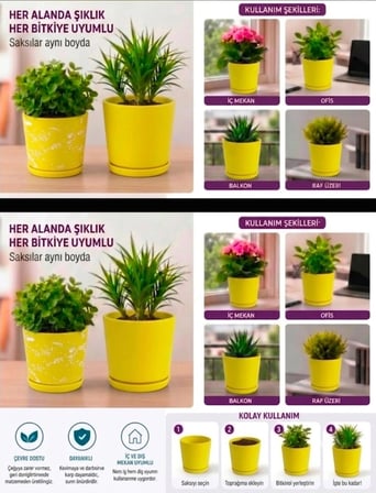 2’li Seramik Saksı (Kalemlik,Fırçalık,Masa Organizeri ) / Modern Dekoratif El Yapımı Tasarım
