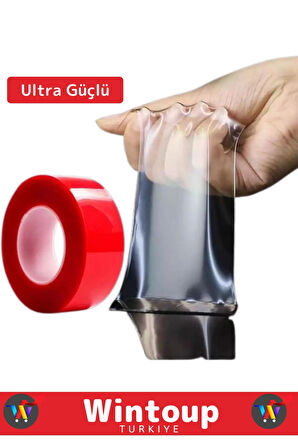 Premium Seri Ultra Güçlü Çok Amaçlı Tamir Cam Dış Mekan Montaj 1,5mt Çift Taraflı Şeffaf Bant 3 Adet