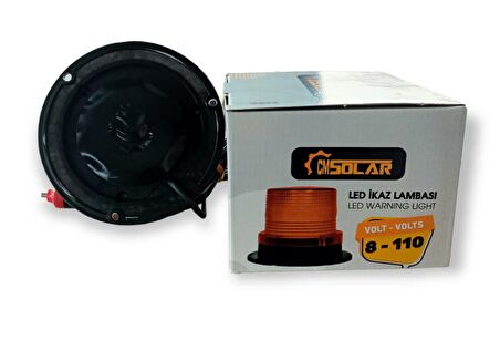 CMSOLAR MIKNATISLI LED ÇAKAR Tepe-İkaz Lambası 8 Volt - 110 Volt Arası